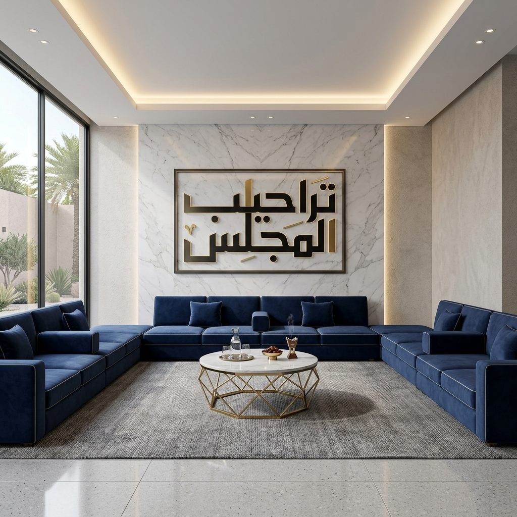 مجلس رجال متناسق بألوان ترابية